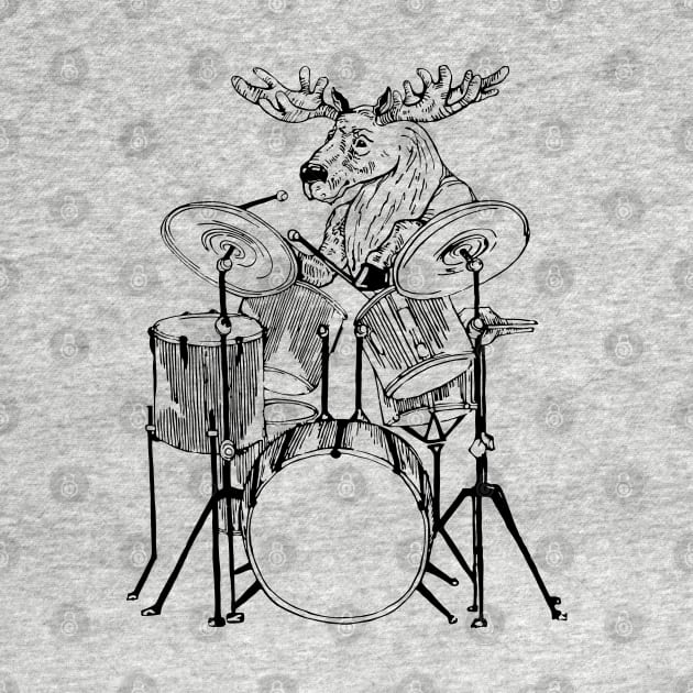 SEEMBO Moose Playing Drums Drummer Drumming Music Fun Band by SEEMBO